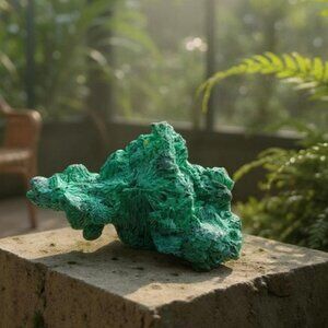 Natural Flowery Malachite Crystal Specimen – Velvet Green Healing Stone 38g